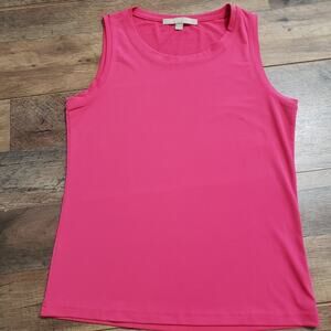 Pink Crewneck Sleeveless Scoopneck Top by Complements by Erin London Small